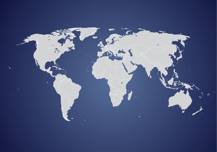 Фотообои Карта мира на синем фоне